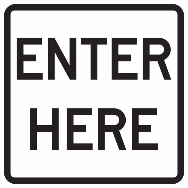 Brady Traffic Sign, 18 in H, 18" W, Aluminum, Square, English, 115468 115468 - main